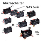 V-15 V-151 V-152 V-153 V-154 V-155 V-156-1C25 Micro Switch 16A 250VAC SPDT Momentary Travel Limit Switch 1NO1NC Lever Roller