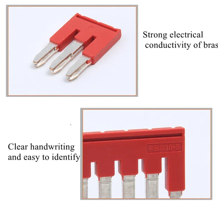 2/3/4/5/10 Seats Terminal Strip Jumper Plug-in Fixed Bridge PT ST UT DIN Rail Terminal Blocks center connection bar Accessories