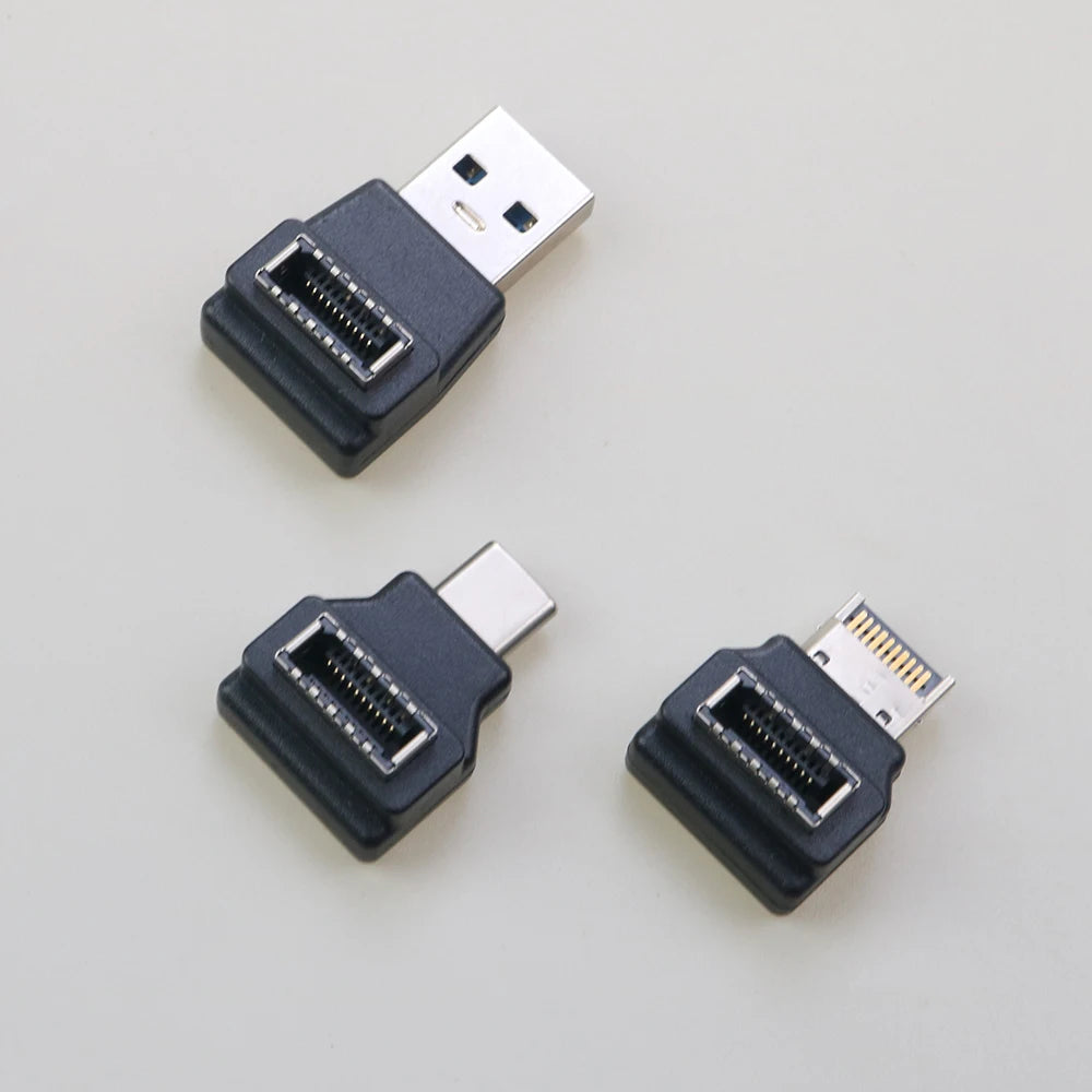USB 3.1 Front Panel Header Female Type-E to Male Extension Adapter angle Type-E to Type-A Type-C USB C Motherboard Data Adapter