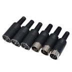 1Pcs Black DIN Circular Connector, Male/Female Chassis & Cable Mount Plug/Socket (3/4/5/6/7/8 Pin)