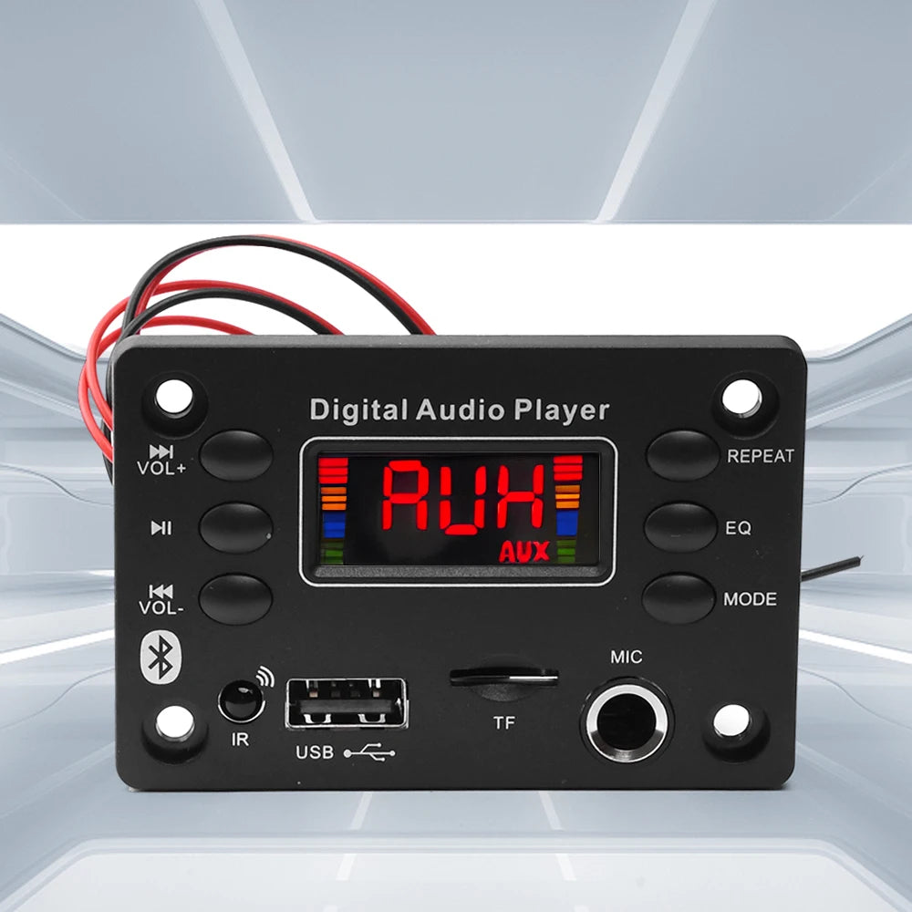 DC7-16V Bluetooth 5.0 MP3 Decoder Board 2x25W Car Audio Amplifier Board With Radio Function & Microphone Jack