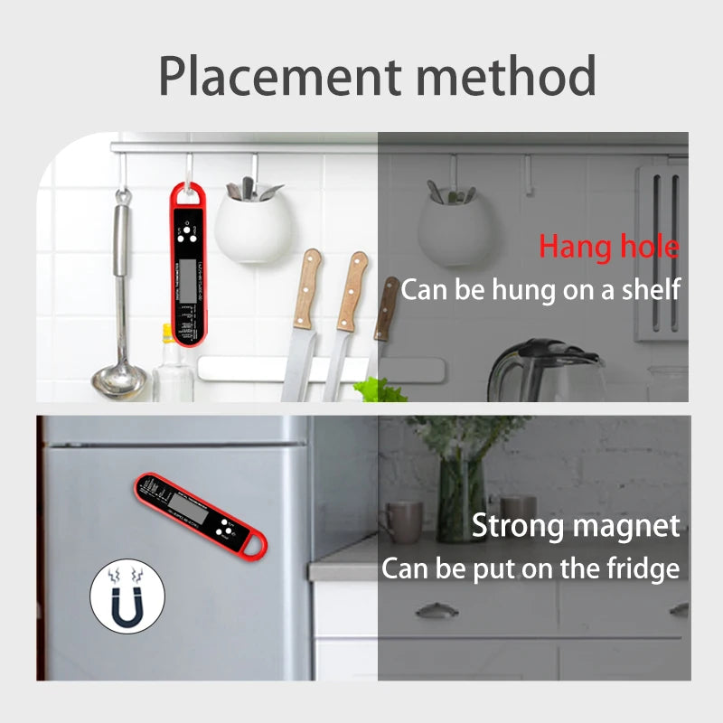 Digital Waterproof Meat Thermometer for Cooking Instant Read Food Thermometer for Grill BBQ with Accurate Temperature Display