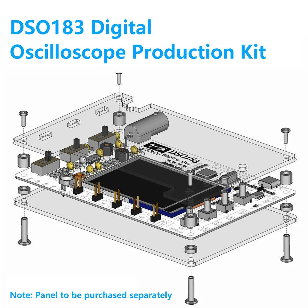 DSO183 Digital Oscilloscope Module DIY Loose Part Teaching Practical Training Electronic Production Kit DC 5V 0-500KHz Type C