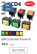 ON OFF KCD4 waterproof and oil proof switch four feet 2 file red green with lights six foot rocker power switch LED 12V 220V