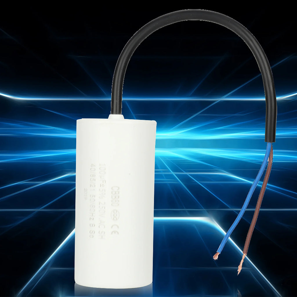 CBB60 Capacitor CBB60 Run Capacitor with Wire  250V AC 100uF 50/60Hz for Motor Air Compressor Run Capacitor Motor Capacitor