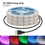 DC 5V USB LED Strips 2835 Warm Cold White LED Strip Light TV Backlight Lighting Tape for Room Decor 0.5m-5m LED String Light