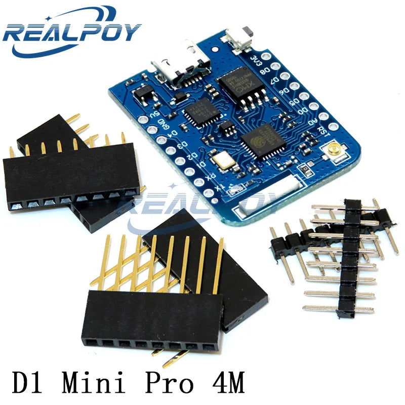 WEMOS D1 Mini Pro 4M 16M Bytes External Antenna Connector NodeMCU Based ESP8266 ESP-8266EX CP2104 WIFI Development Board Micro