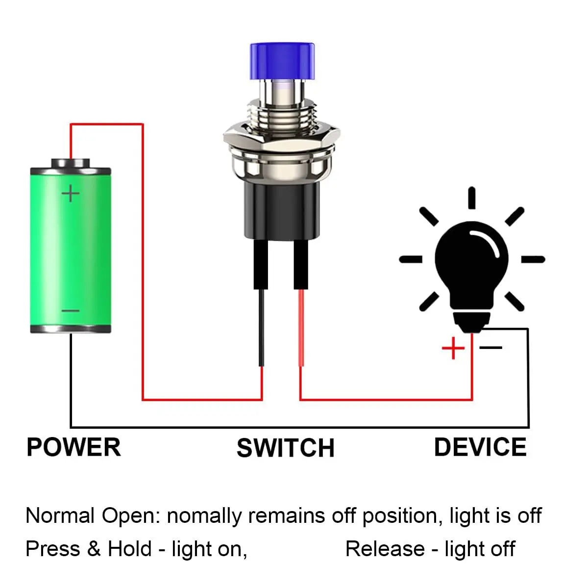 12pcs 7mm 3V-6V-12V-24V-230V/1A Prewired Mini Momentary Push Button,SPST Nomal Open ON/Off 2 Pin Round Button for Model Railway