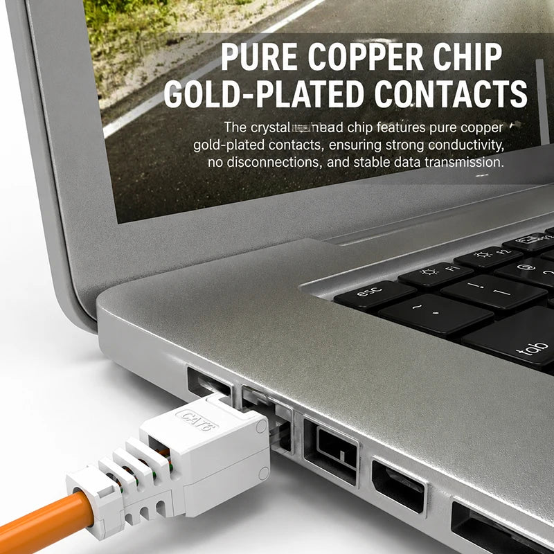 Gigabit Tool Free RJ45 CAT6 Connector Ethernet Termination Plugs, 23AWG to 26AWG Cable Internet Plug Installation Toolless