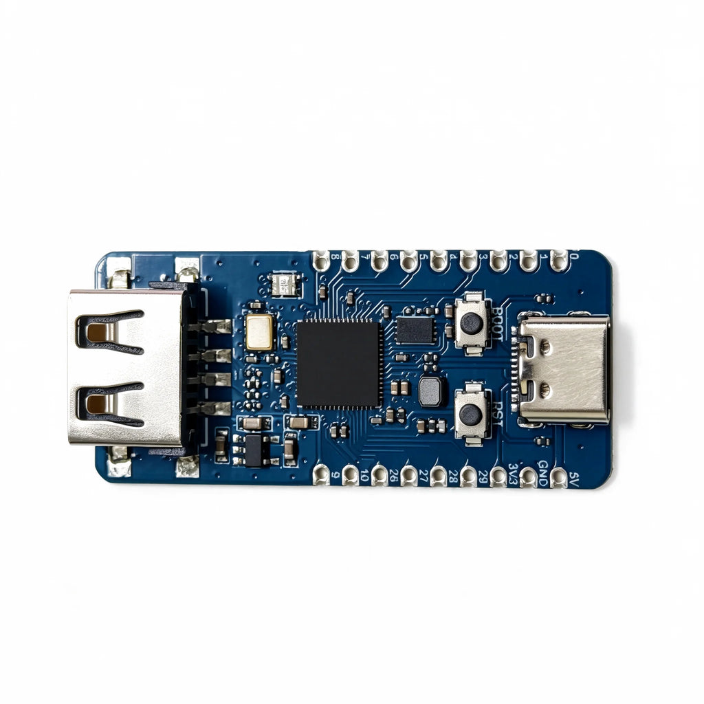 RP2350A Microcontroller Development Board TYPE C Power Supply With USB A Port Half Hole Design W25Q16 Flash Full GPIO Breakout