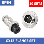 10sets Aviation Socket Plug GX12-2/3/4/5/6/7Pins 16MM Rhombus Flange Seat DF16 Series M16 Aviation Column Circular Connector