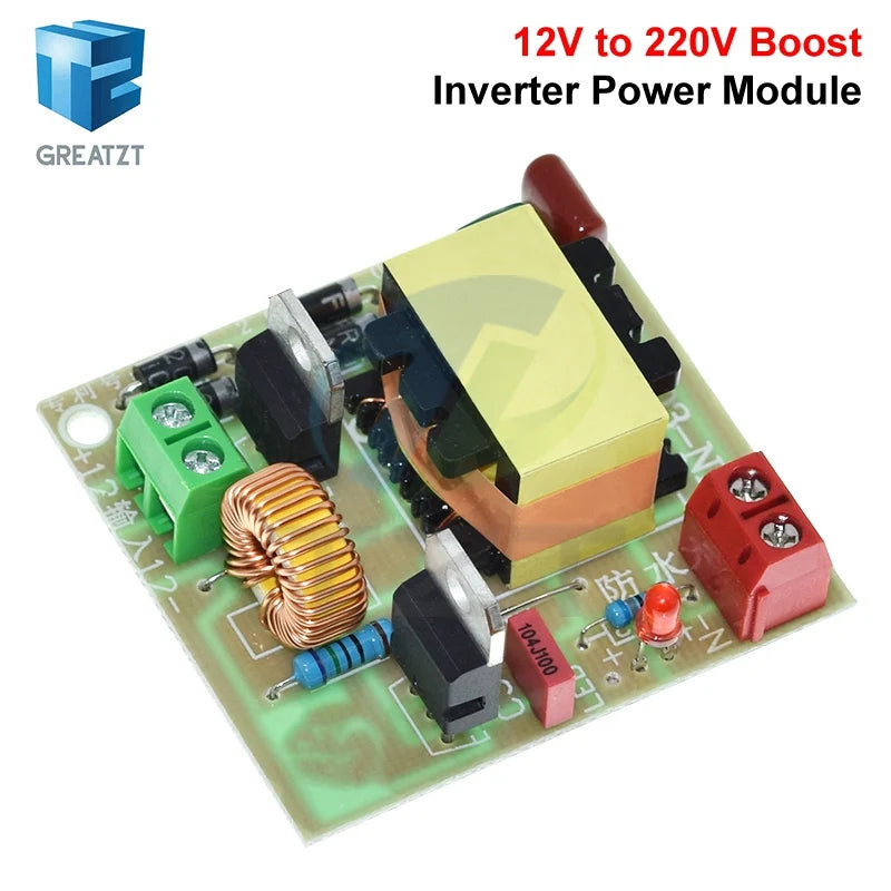 GREATZT 12V To 220V Step UP Power Module 120W DC-AC Boost Inverter Module Dual Channel Inverse Converter Booster Module Power