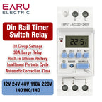 Electronic Weekly 7 Days Programmable Digital Timer Switch Relay Timer Control Din Rail THC AC 220V 230V 110V DC 12V 24V 48V 30A