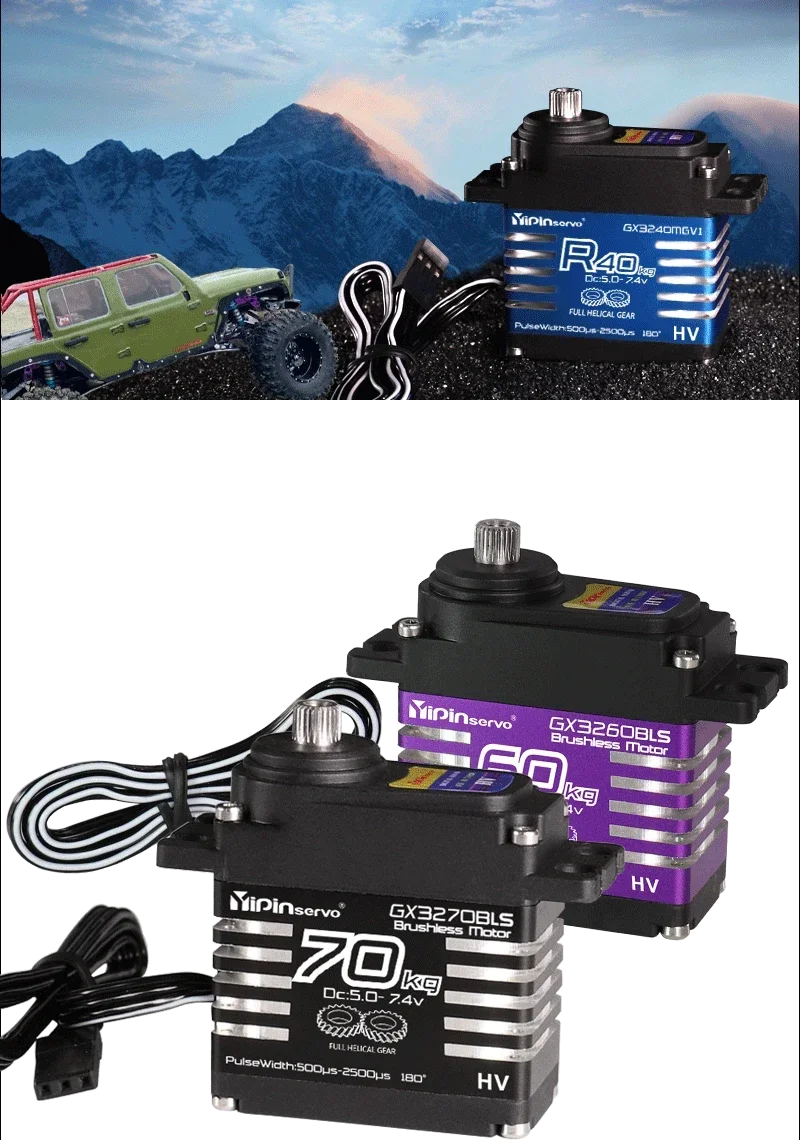 GX3260BLS 60KG 8.4V High Torque All Steel Helical Gear Digital Servo Brushless Motor 25T Metal Servo Arm for Robot Crawler Cars