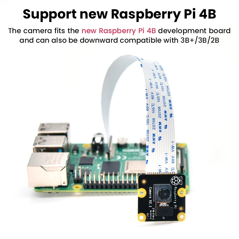 KEYESTUDIO Raspberry Pi Camera Module 5/8 Megapixels 1080p Mini HD PiNoIR Camera Wilde Angle Module For Raspberry Pi 2/3/3B/4/4B
