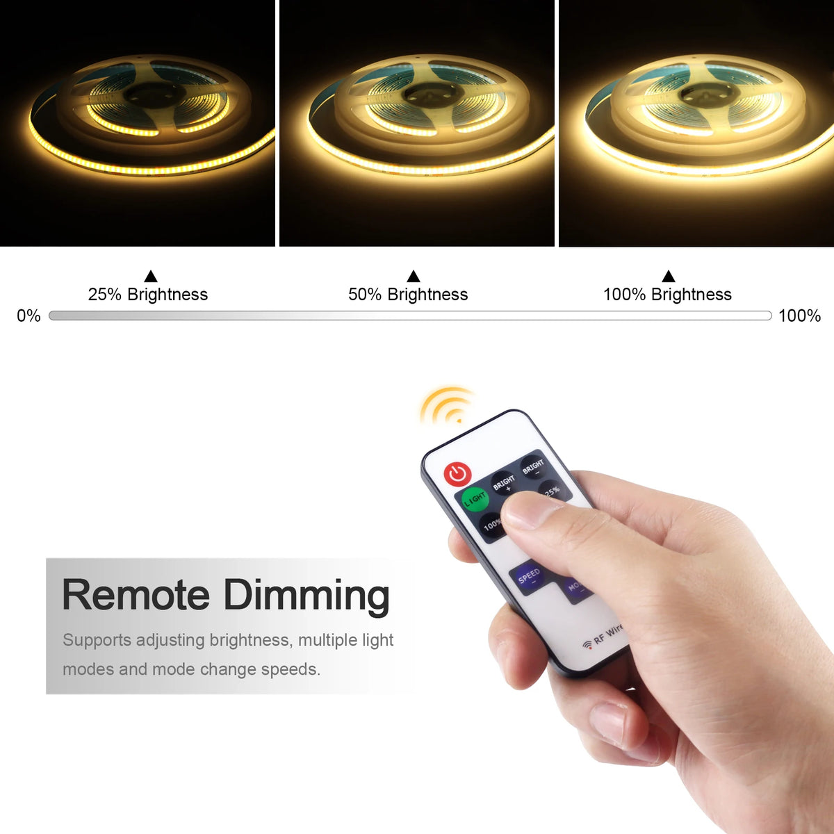 DC5V COB LED Strip with Dimmable Remote Control 2/3/5M White/Warm White COB Strip Light For Indoor Home Cabinet Decor Lighting