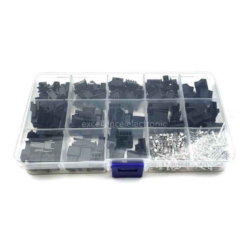420PCS 2.5mm Pitch JST SM Connector 2 3 4 5 Pin Male/ Female Housing Plug Connector Assortment Kit