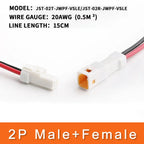 5/20/100 Sets Waterproof Automobile JST Connector 2P/3P/4P/6P/8P Plug Socket With 20awg/0.5m ² Cable Wire Harness 02t/02r/03t