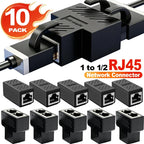 RJ45 Coupler Cat7 Cat6 Cat5e Ethernet Cable Extender Adapter 1 to 2 Dual Female RJ45 LAN Interface Ethernet Socket Connector