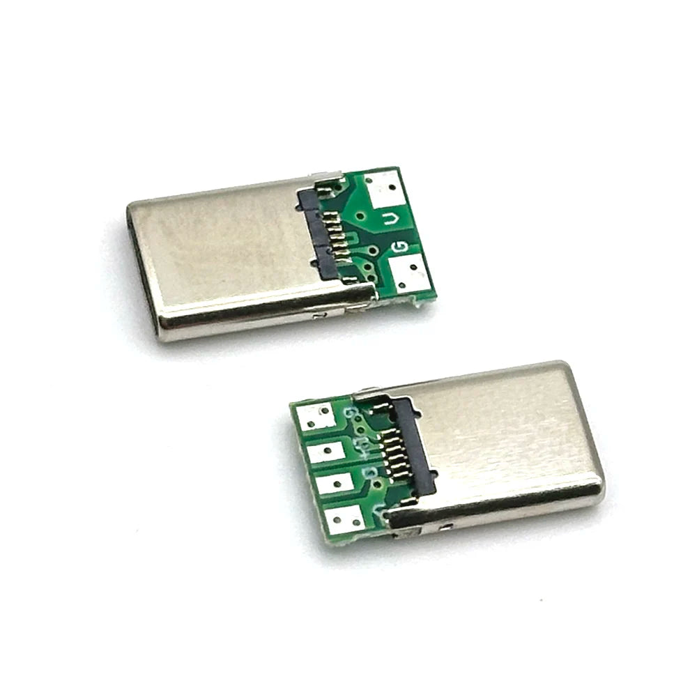 USB 3.1 2Pin 4Pin Type C Male Connectors Jack Tail 16P USB Male Plug Electric Terminals Welding DIY Data Cable Support PCB Board