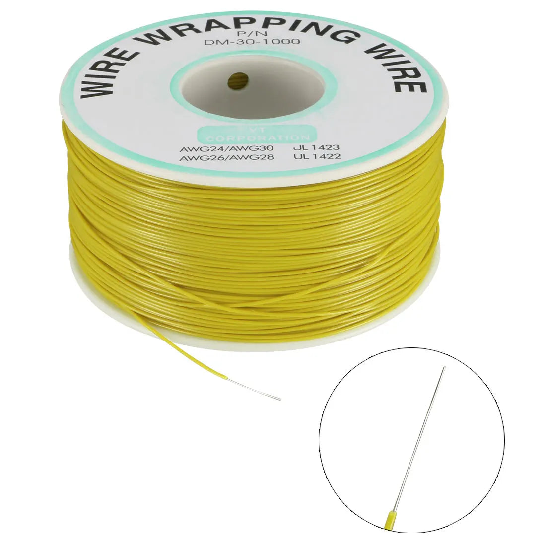 0.58mm Wire OD 200M 250M Electrical Wire Wrapping Wire Tin Plated Copper Wire PCB Solder Cable P/N DM-30-1000 30 AWG for Laptop