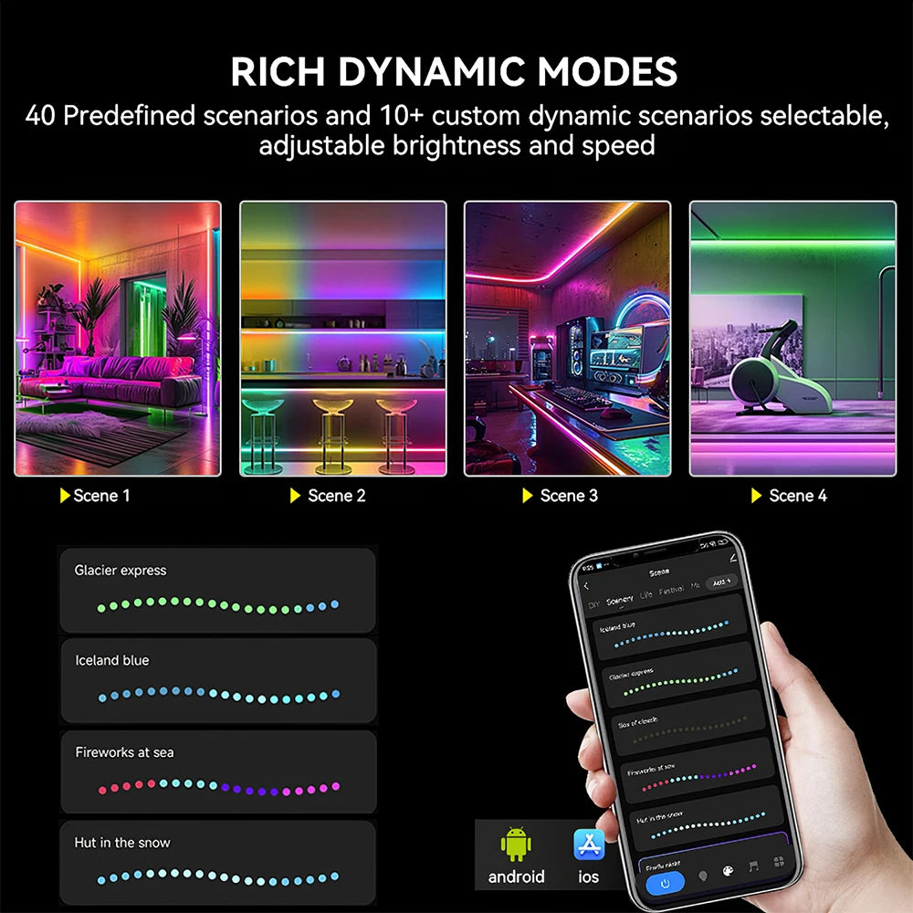 Tuya Wifi LED SPI RGBIC RGBWIC Controller WS2811 WS2812B SK6812 Addressable LED Strip Light Voice Control Alexa Google 5-24V