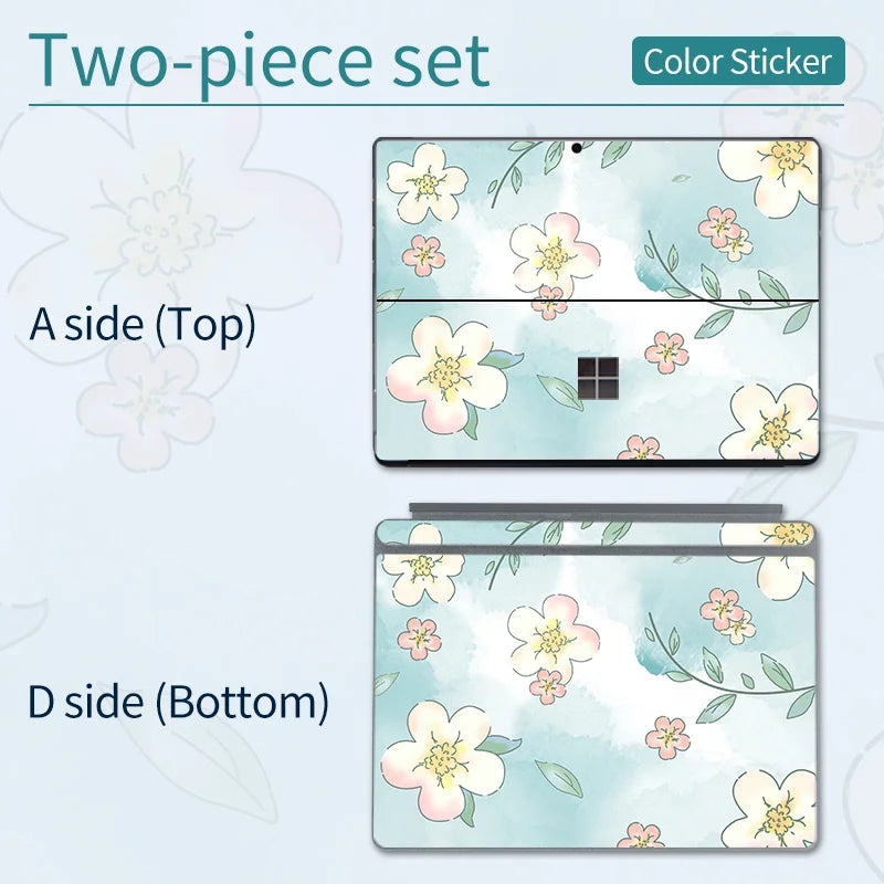 Color Printing Pattern Sticker  For Microsoft Surface Pro 7/6/5/4/3 9/8X Go 2 Back Cover Body Decal Skin Protector keyboard 10
