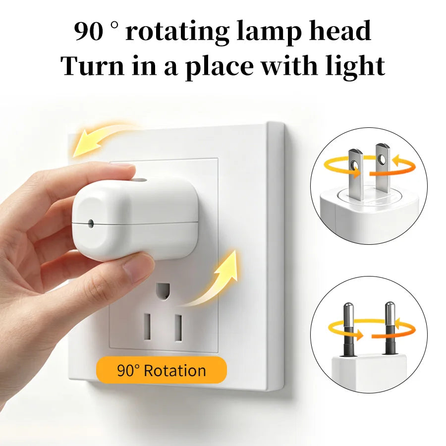 1/2/3/4pcs EU/US Plug LED Night Light Plug in Dusk To Dawn Sensor Auto on Off Rotatable Soft Light for Kids Room Kitchen Hallway