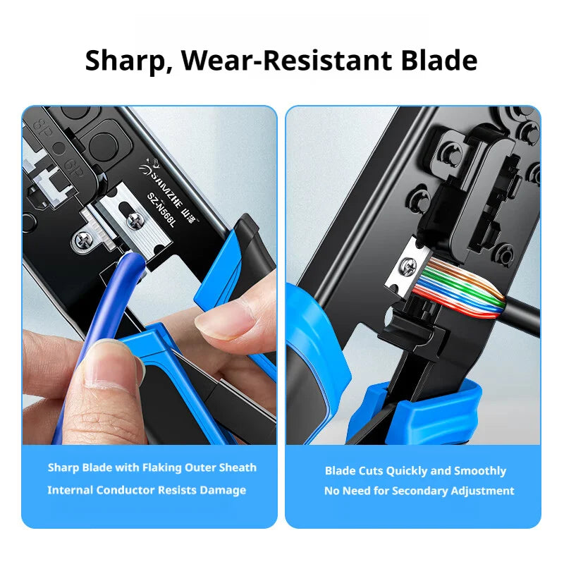 SAMZHE RJ45 Crimper RJ11 RJ45 Crimping Tool Ethernet Network LAN Cable Crimper Cutter Stripper Plier for 6P 8P RJ11 RJ12 RJ45