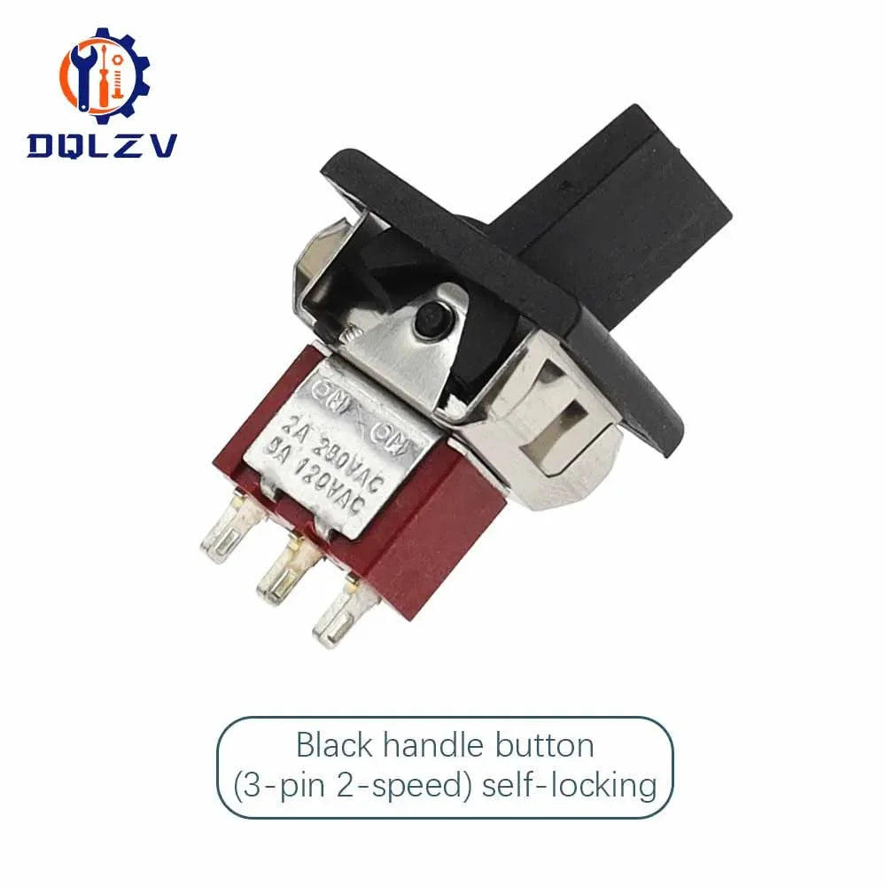 SPDT DPDT Reset Latching Toggle Switch RLS-102 5A 125V 3A 250 AC Mini 3 6PIN ON-ON ON-OFF-ON Rocker Switch Lights Motors