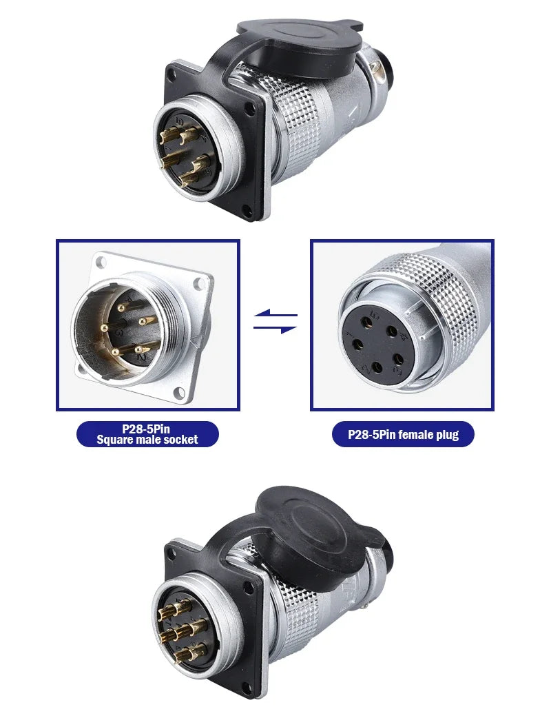 PLS28 P28-2/3/4/5/7/8/10/12/16/17/20/24/26 Pin Aviation Connector Plug WS28 Male Female Plug Socket Connector