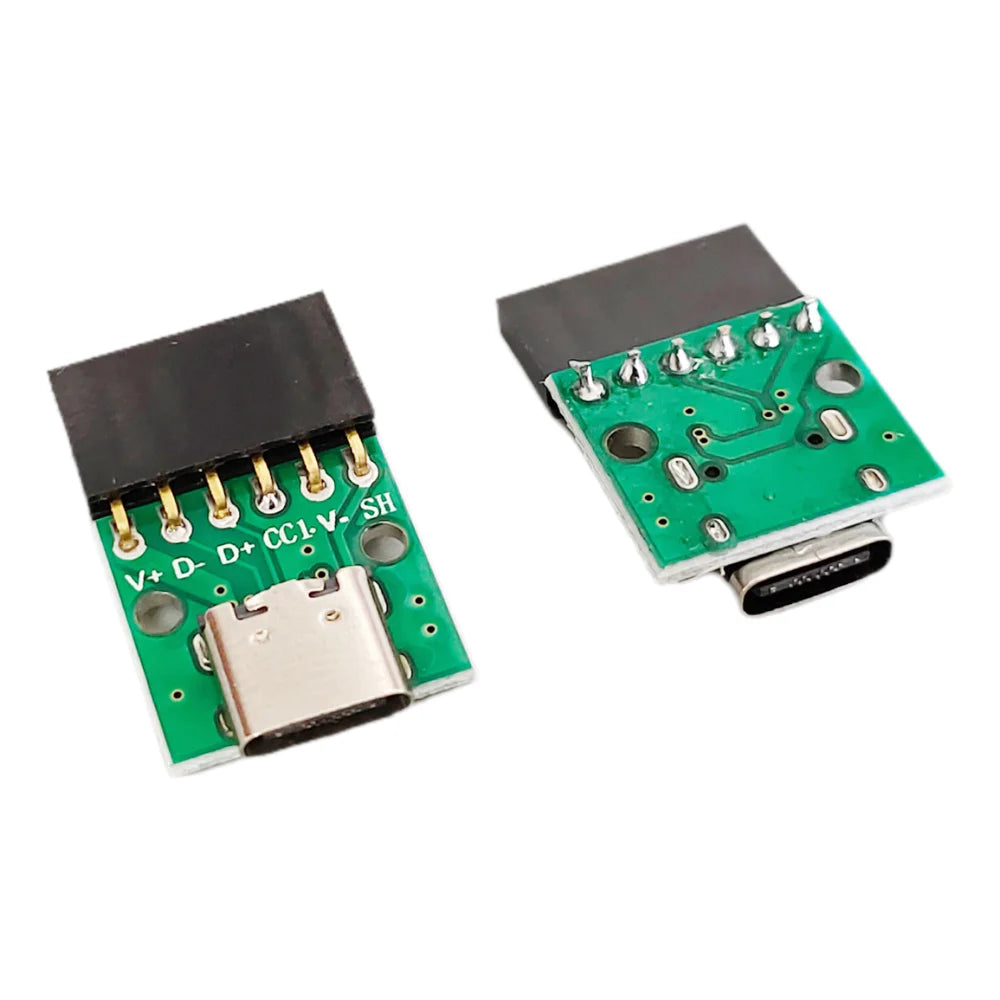5/10/20Pcs USB 3.1 Type C 16 Pin to 6P 2.54mm Test PCB Board Adapter Connector Socket for Data Line Cable Transfer & Debugging