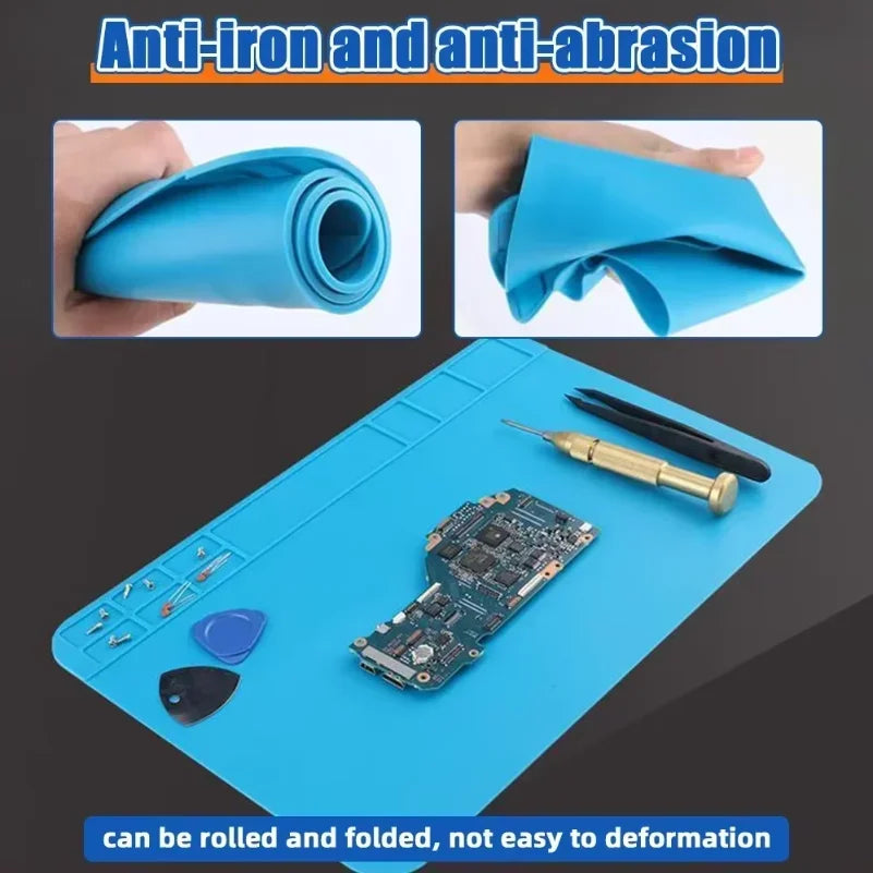 ESD Heat Insulation Soldering Mat Computer Phone Repair Tool Kit Working Silicone Repair Pad Heatresistant Maintenance Tool Kit