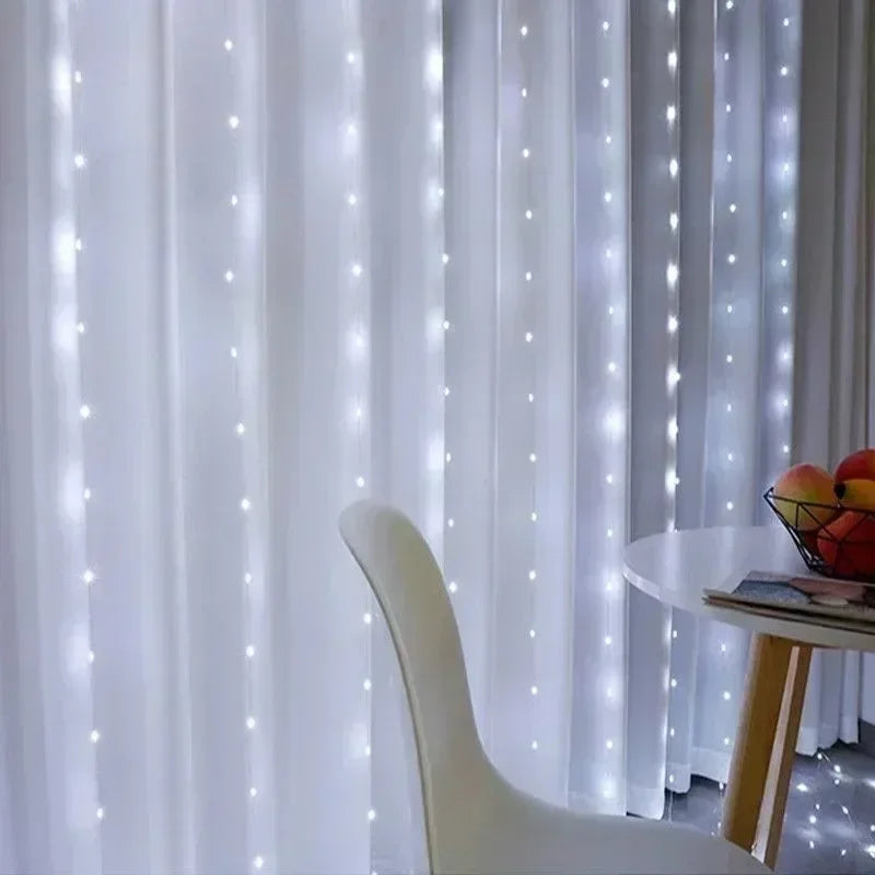 USB Curtain Lights - 8 Lighting Modes LED Fairy String Light for Christmas Halloween New Year Wedding Party Home Garden Decor