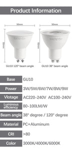 10pcs LED Spotlight GU10 Bulb 5W 6W 7W 8W 9W GU10 AC 220V 100V Replace 30W 40W 50W Halogen Lamp for Home Lighting Derection