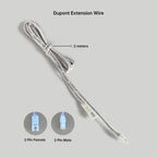 1/3/5Pcs 2m Dupont Male Wire Terminal 2Pin 5mm 8mm 10mm Crystal Buckle Connector for 12V 24V COB LED Strip Light Extension Cable