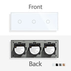 TAWOIA EU Triple 1/2/3/4 Gang 1/2 Way Wall Touch Light Switch 228mm Waterproof Backlight Sensor On/Off Switches