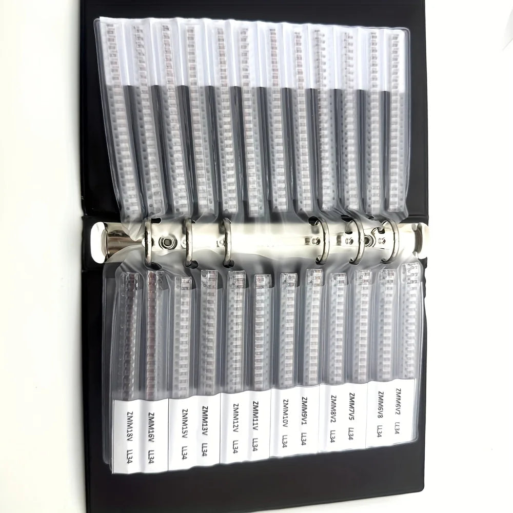 LL34 SMD Zener Diode Book LL4148 1/2W 2v-510v 34Values Package Assorted Kit 0.5W Eries Sample Book Commonly Used Sample Kit