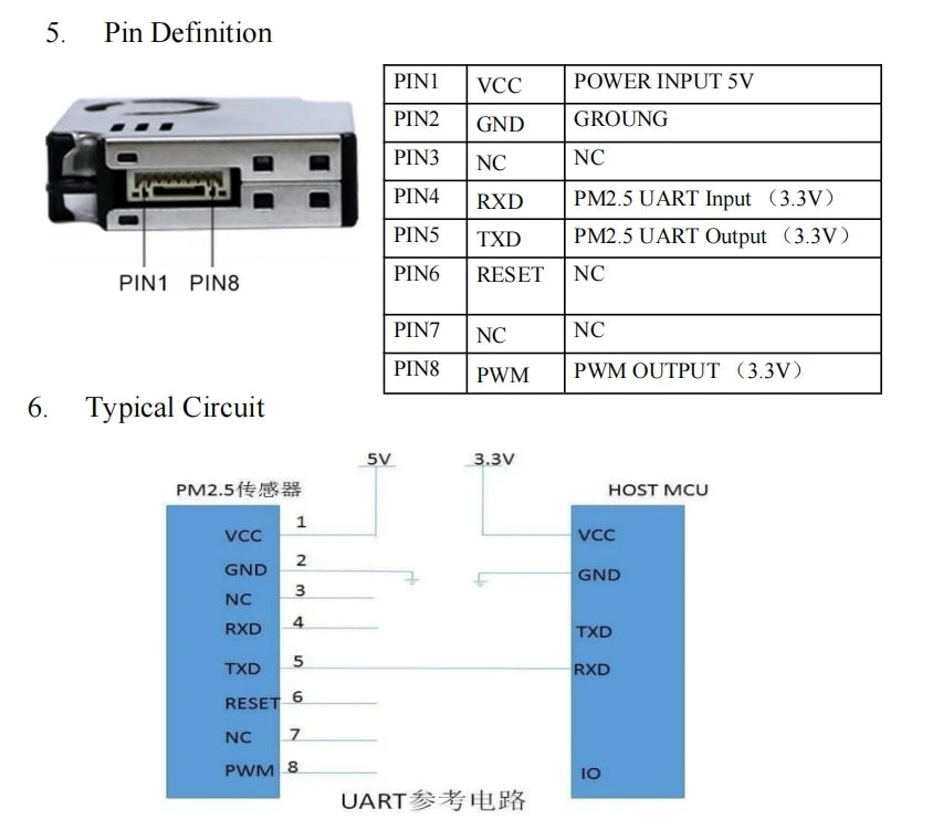 D9 PM2.5 Laser Dust Particle Sensor Module Detects PM Indoor Gas Air Quality Detection For Purifier