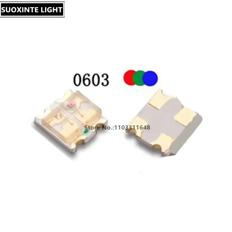 0603 RGB SMD LED, Common Anode/Cathode, 19-237/R6GHBHC 19-237B/R6GHBHC Full Color Lamp Beads 1.6*1.5MM