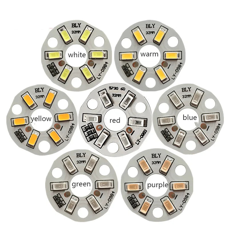 5/10 Pcs LED 3W 5V USB Light Board SMD 5730 Chip Red Green Warm White Yellow Purple Round Changing Light Source With 20 Cm Cable