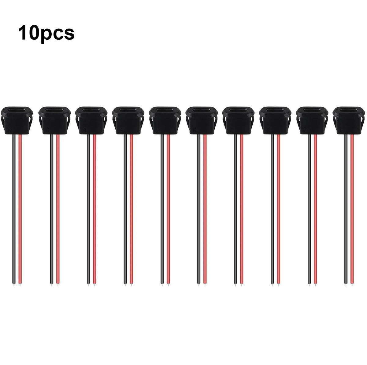 10pcs Type-C Female Chassis Connector USB C Female Chassis 2P Direct Crimp Jack Female Charging Port Waterproof Extension Power