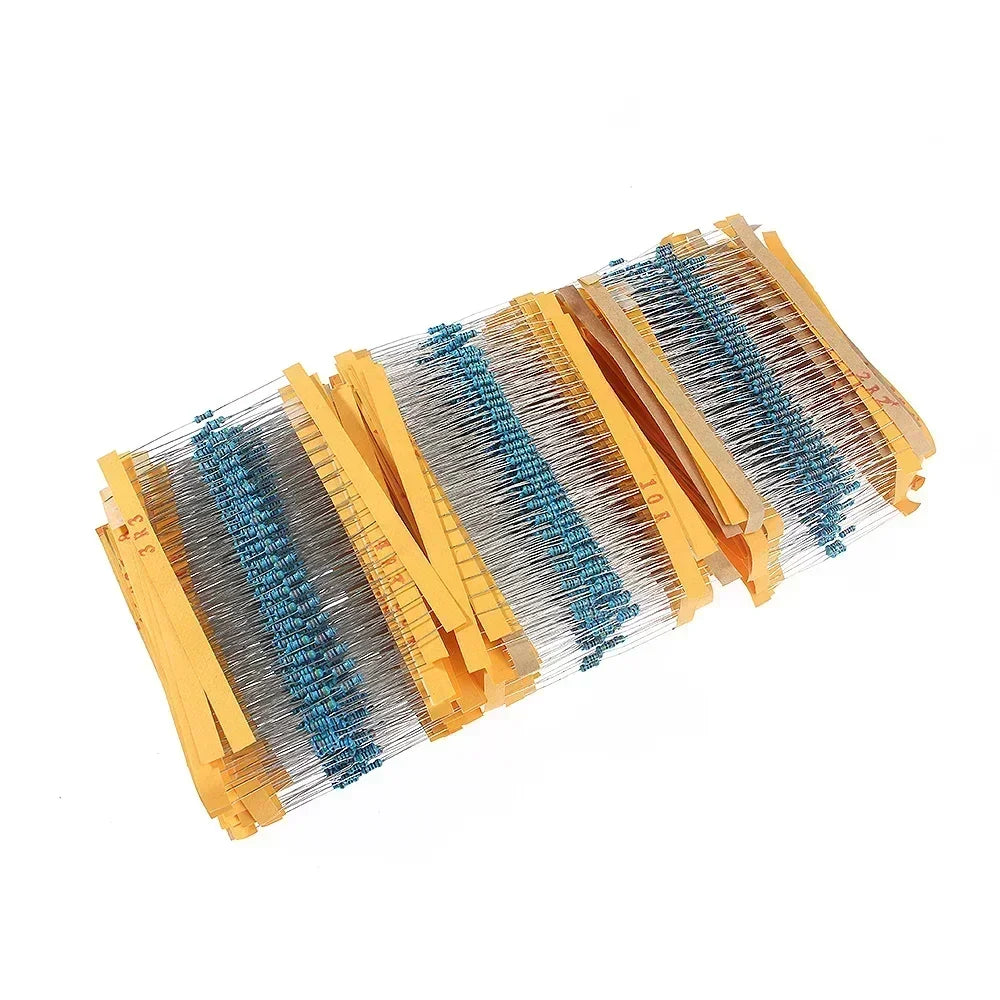 650-2600pcs Metal Film Resistor Assorted Kit 1~3M ohm Resistance 130 Values  1/6W 1/4W 1/2W 1W Set of Resistors 1% High-Quality