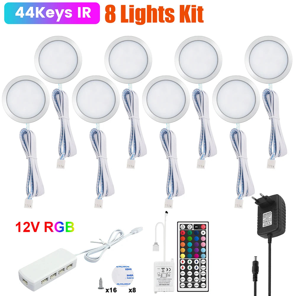 1 2 3 5 6 8 Lihgts RGB LED Cabinet Light 12V WiFi Bluetooth 24Key 44Key Remote Control Power Kit for Kitchen Wardrobe Lighting