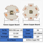 1-5PCS 3535 IR Laser Infrared Vcsel Lamp Beads 3W 808nmnm 850nm 940nm 980nm 1064nm LED Diodes Sensing Monitoring Night Vision