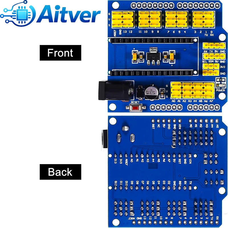 Nano Expansion Shield I/O Extension Board for Arduino Nano V3.0 Prototype Module – Blue/Red