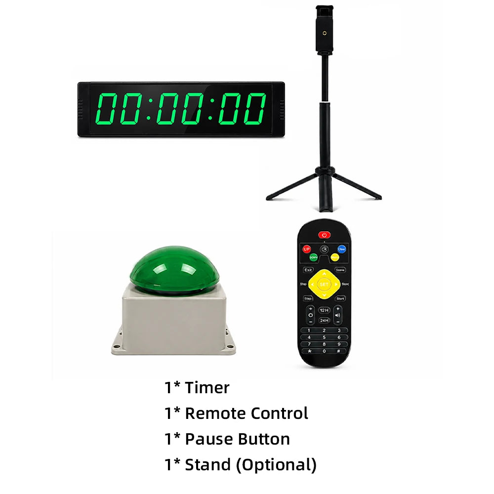 Gym Timer Clock for Home Fitness with Timer Button Large Digital Stopwatch Countdown Clock 12/24H Digital Wall Clock