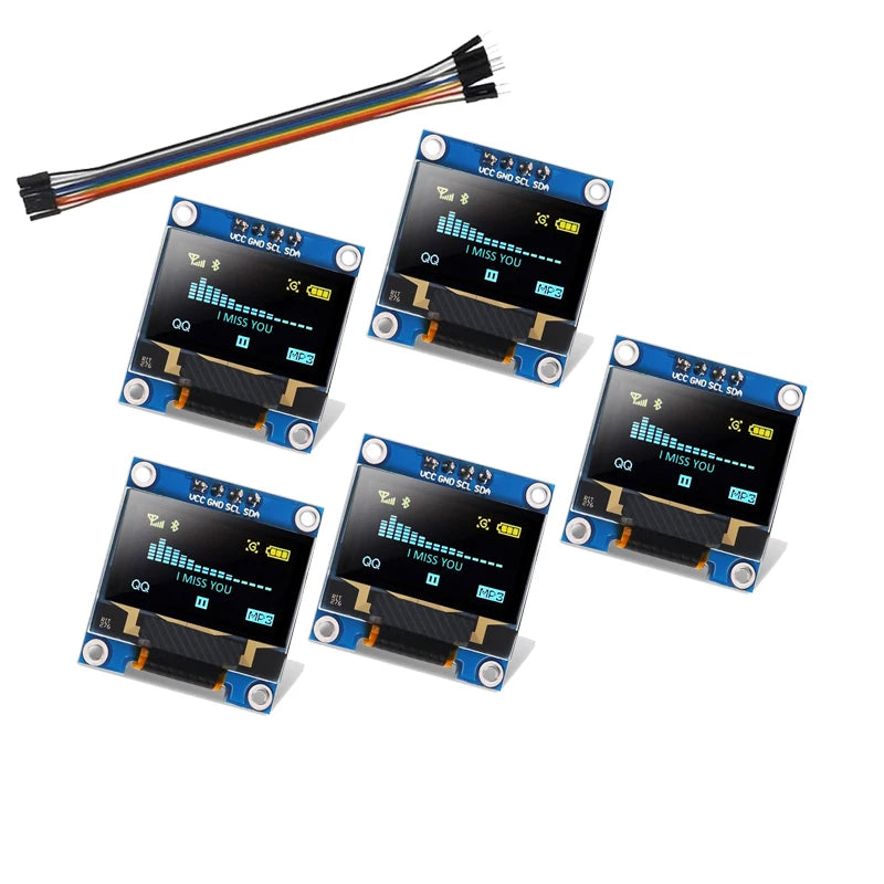 128x64 OLED Display Screen Module 0.96" I2C IIC SSD1306 Driver Board 4 Pin Serial Chip for Arduino ESP32