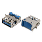 5PCS  USB Connector 3.0 A-type Female Socket AF Type 90 Degree Side Plug 180 Degree USB 3.0 B-port Printer Data