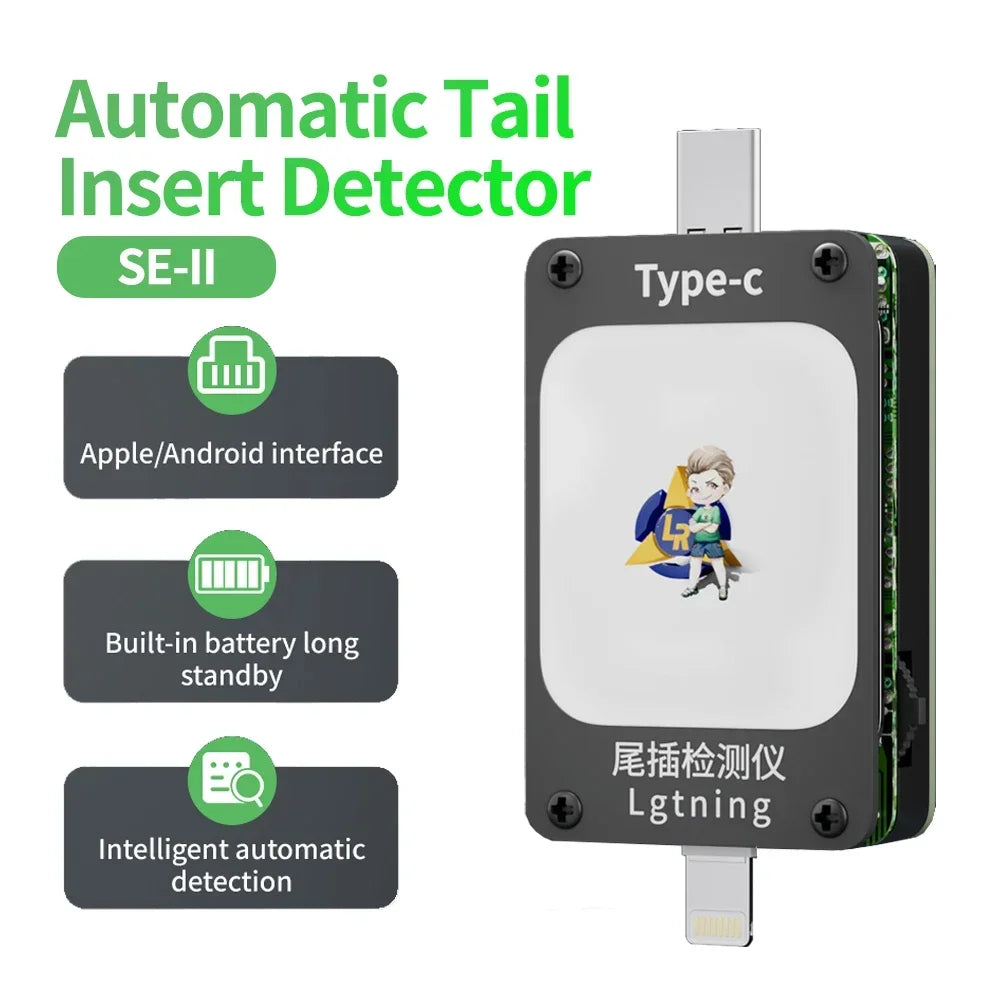 YCS TNS360 Mobile Phone Tail Plug Comprehensive Detector 30V~5A Automatic Scanning Detection 3-in-1 for IOS Lighting TEYE-C